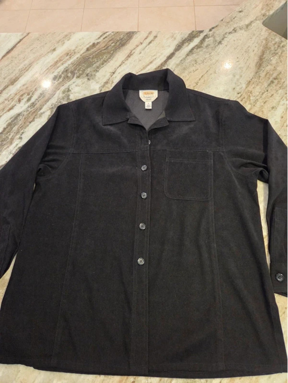 Talbots Petite Women's Small Black Stretch Shirt - Very Good Condition